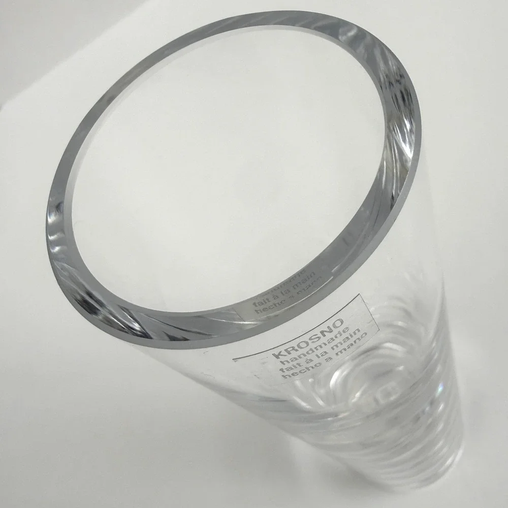 Krosno Handmade Crystal Bud Vase Clear Polish Lead Crystal Heavy Base 8